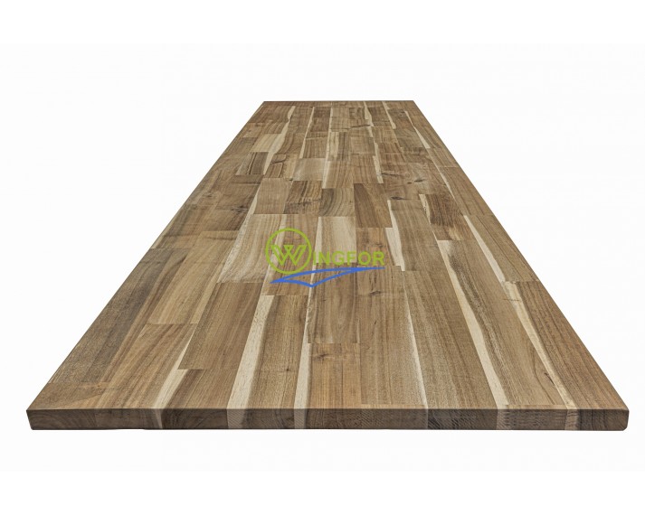 Blat drewniany 100x220x2,4 cm, akacja azjatycka, surowy, o szer. 100 cm, dł. 220 cm i gr. 2,4 cm.