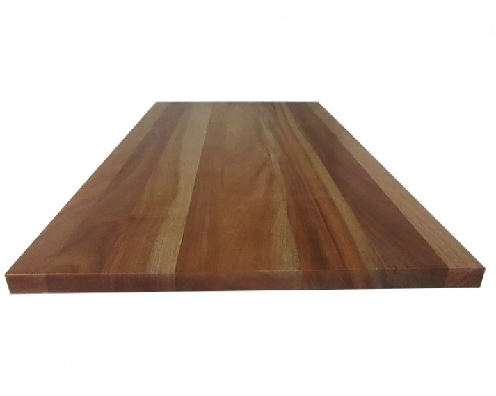 Blat drewniany Solid 83x152,4x4,4 cm, Okoume, powierzchnia pokryta lakierem bezbarwnym , o szer. 83 cm, dł. 152,4 cm i gr. 4,4 cm.