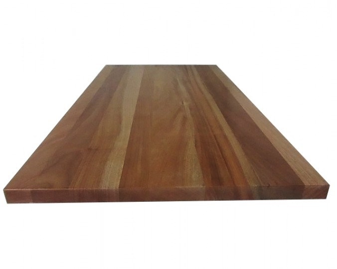 Blat drewniany Solid 83x203,2x4,4 cm, Okoume, powierzchnia pokryta lakierem bezbarwnym , o szer. 83 cm, dł. 203,2 cm i gr. 4,4 cm.