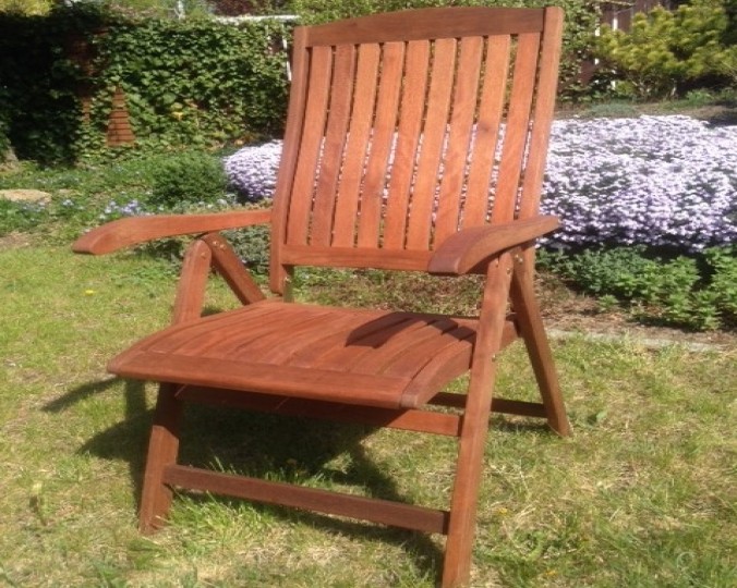Krzesło ogrodowe składane 5-pozycyjne z drewna akacji